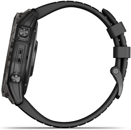 Garmin Epix Pro (Gen 2) Sapphire Edition Titanium 51mm Waterproof Smartwatch with Heart Rate Monitor (Carbon Grey DLC Titanium with Black Band) view 5