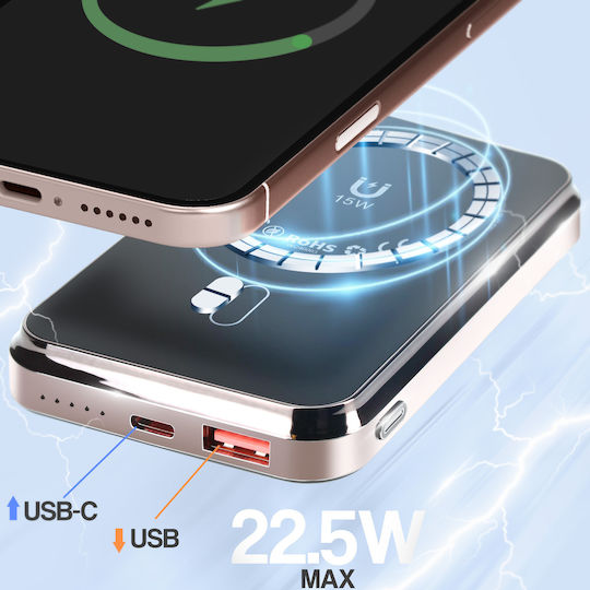 LinQ W15006 MagSafe Power Bank 10000mAh 15W with USB-A Port and USB-C Port Power Delivery Black view 4