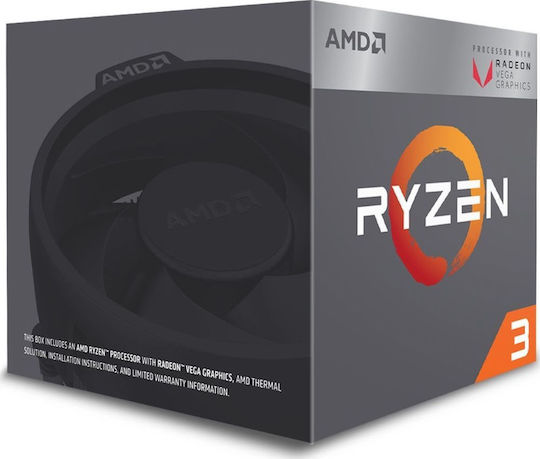 AMD Ryzen 3 2200G 3.5GHz Processor 4 Core for Socket AM4 in Box with Heatsink view 2