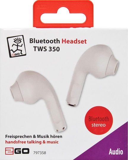 2GO TWS 350 Earbud Bluetooth Handsfree Earphones with Charging Case White view 2