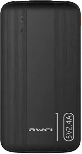 Awei P20K Power Bank 10000mAh with 2 USB-A Ports Black