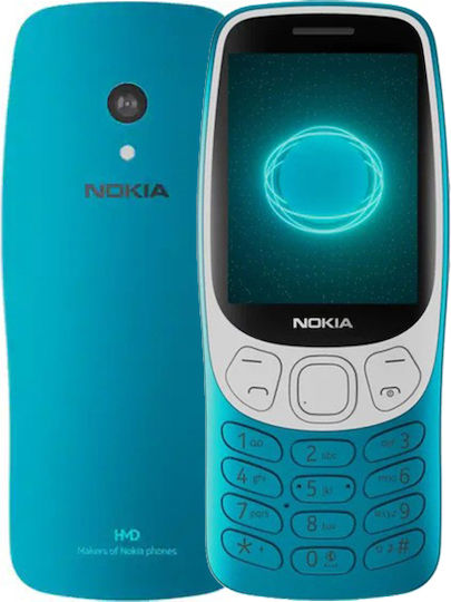Nokia 3210 Dual SIM Mobile with Buttons (Greek Menu) Scuba Blue view 1