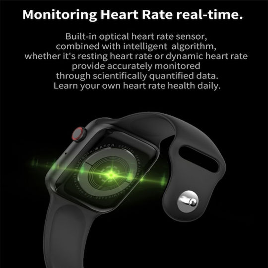 W34 Smartwatch with Heart Rate Monitor (Black) vue 4