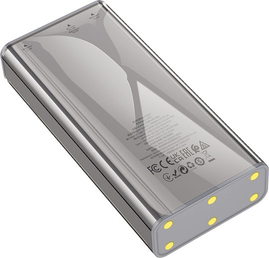 Hoco J103A Power Bank 20000mAh 22.5W with 2 USB-A Ports and USB-C Port Power Delivery Gray view 3