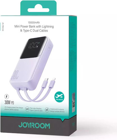 Joyroom Power Bank 10000mAh 30W Purple view 1