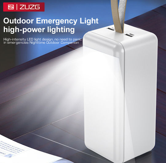 ZUZG ZP-J32 Power Bank 50000mAh 20W with 2 USB-A Output Ports and 2 USB-C Output Ports Power Delivery White view 7