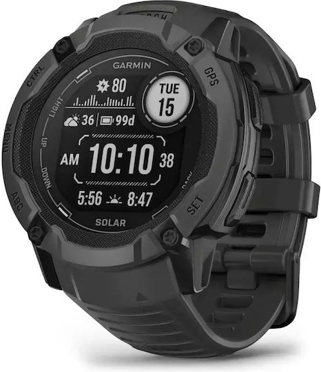 Garmin Instinct 2X Solar 50mm Waterproof Smartwatch with Heart Rate Monitor (Graphite) view 1