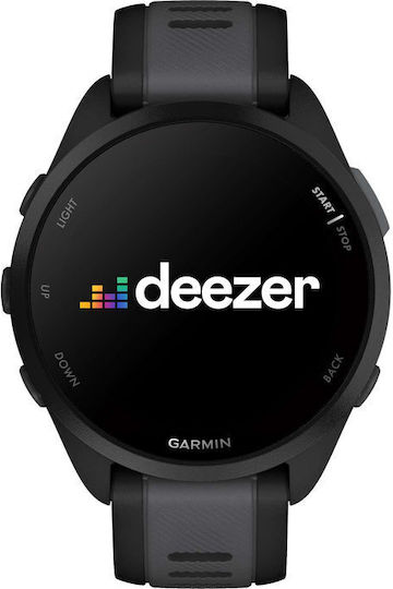 Garmin Forerunner 165 Music 43mm Waterproof Smartwatch with Heart Rate Monitor (Black/Slate Gray) vue 6