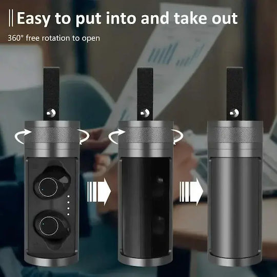 Andowl Q8 In-ear Bluetooth Handsfree Earphones with Charging Case Black view 7