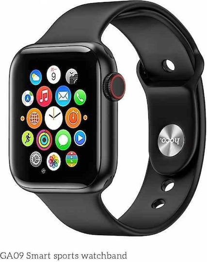 Hoco GA09 Plus Smartwatch with Heart Rate Monitor (Black)
