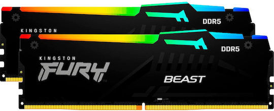 Kingston FURY Beast RGB DDR5 32GB RAM with 2x16GB Modules and Speed 6400 for Desktop KF564C32BBEAK2-32 view 9