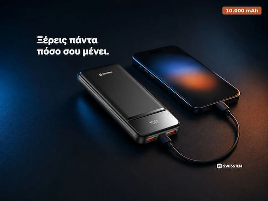 Swissten Power Bank 10000mAh 22.5W Black view 2