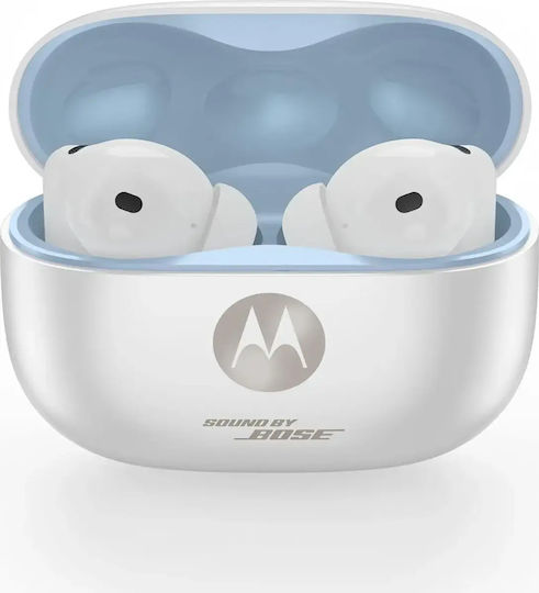 Motorola Moto Buds 2+ Bluetooth Handsfree Earphones with Sweat Resistance and Charging Case PANTONE Cool White