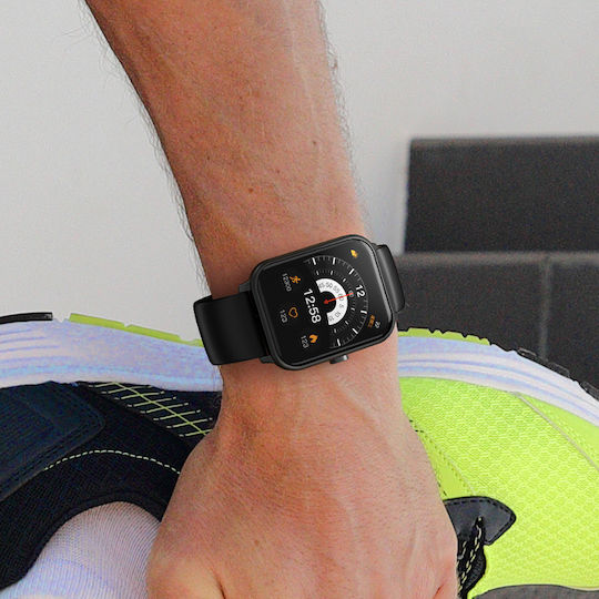 QCY GTS S2 44mm Smartwatch with Heart Rate Monitor (Black) vue 8