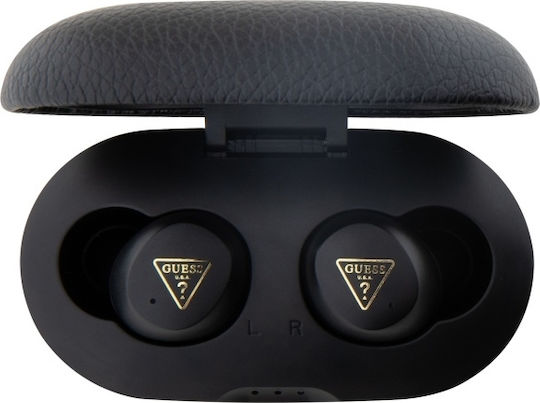 Guess PU Grained ENC In-ear Bluetooth Handsfree Earphones with Charging Case Black view 4