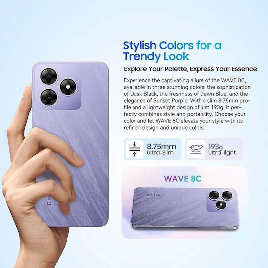 BlackView Wave 8C Dual SIM (2GB/64GB) Sunset Purple view 5