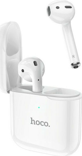 Hoco EW06 In-ear Bluetooth Handsfree Earphones with Charging Case White view 1