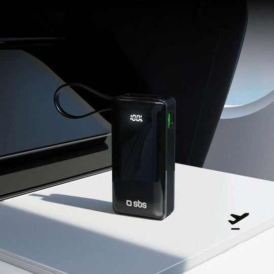 SBS Power Bank 10000mAh 22.5W with USB-A Port and USB-C Port Power Delivery Black view 9