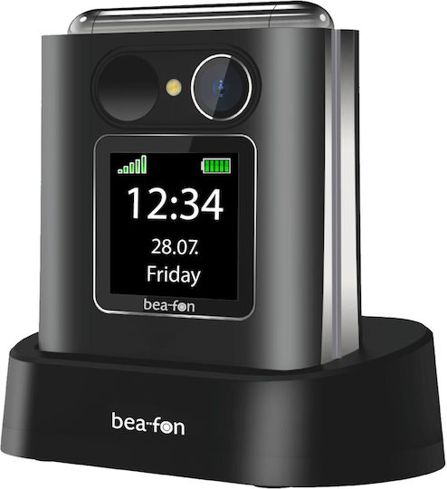 Bea-fon Fold 10 Single SIM Mobile with Buttons (English Menu) Black view 1