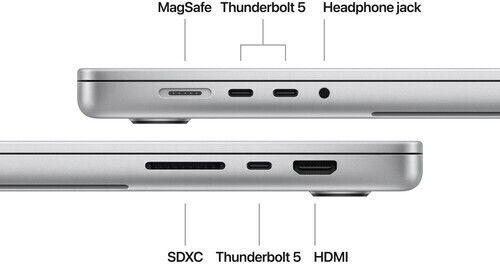 Apple MacBook Pro 16" (2024) 16.2" Retina Display 120Hz (M4-Max 14‑core/36GB/1TB SSD) Silver (International English Keyboard) view 3