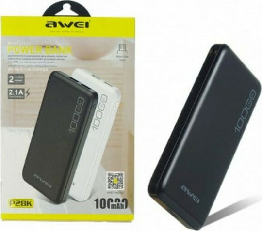 Awei P28K Power Bank 10000mAh with 2 USB-A Ports Black vista 5