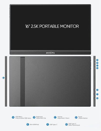 Arzopa Z1RC HDR Portable Monitor 16.1" QHD 2560x1600 vue 6