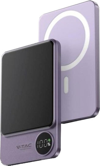 V-TAC MagSafe Power Bank 5000mAh 20W with USB-C Port Purple