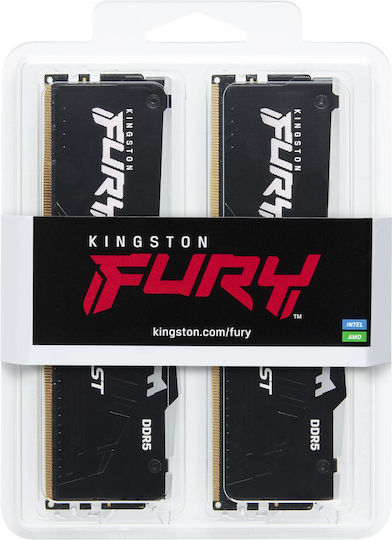 Kingston Fury Beast RGB DDR5 32GB RAM with 2x16GB Modules and Speed 5600 for Desktop KF556C36BBEAK2-32 vue 3