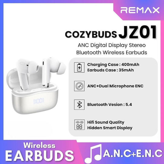 Remax JZ01 CozyPods In-ear Bluetooth Handsfree Earphones White vue 7