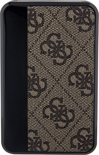 Guess Metal Logo Power Bank 10000mAh 18W with USB-A Port and USB-C Port Brown vue 5
