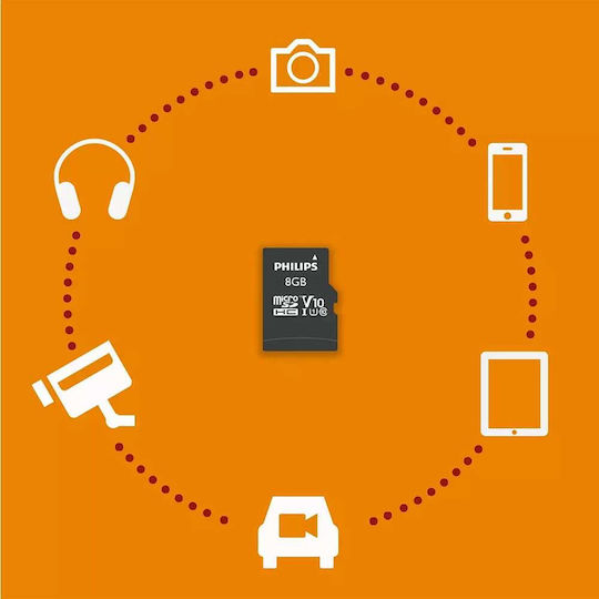 Philips FM08MP45B microSDHC 8GB U1 V10 High Speed with Adapter view 7