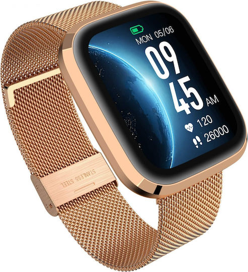 Garett GRC Style Smartwatch with Heart Rate Monitor (Gold) view 3