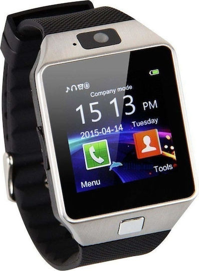 DZ09 43mm Smartwatch with SIM (Silver) view 1