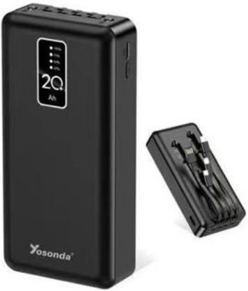 Yosonda Power Bank 20000mAh with USB-A Port and USB-C Port Black