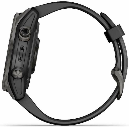 Garmin Fenix 7S Sapphire Solar Titanium 42mm Waterproof Smartwatch with Heart Rate Monitor (Carbon Grey DLC Titanium with Black Band) view 9