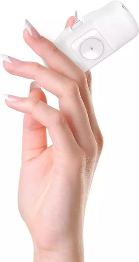 Wozinsky WF16-YLS Lightning Power Bank 5000mAh 15W with USB-C Port White vue 7