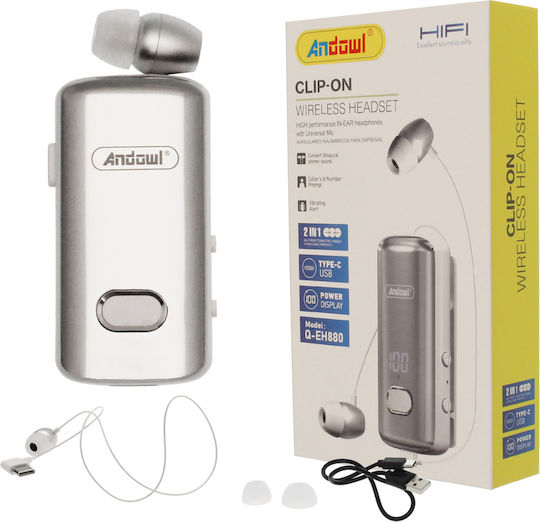 Andowl Q-EH880 In-ear Bluetooth Handsfree Earphones Gray view 3