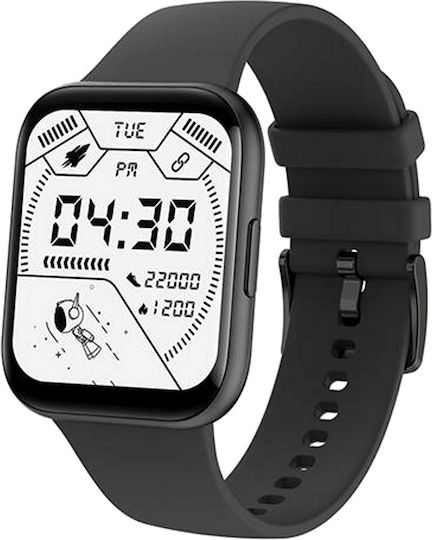 Idealstore Oxyo Smartwatch Fitness Bracelet 8 Sports Modes Heart Rate Oxygen Monitor Notifications Sleep Monitoring Pedometer Call Rejection Touch Screen Black Color view 1