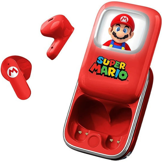 OTL Super Mario Slide In-ear Bluetooth Handsfree Earphones with Charging Case Red view 2