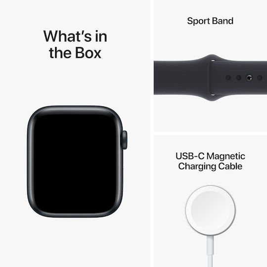 Apple Watch SE 2023 Aluminium 44mm Waterproof with Heart Rate Monitor (Midnight with Midnight Sport Band (M/L)) view 8