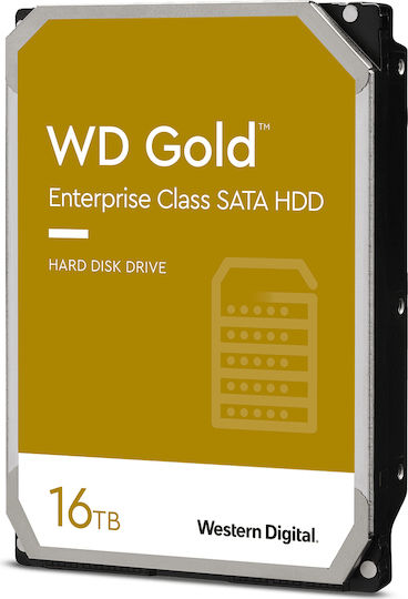 Western Digital Gold 16TB HDD Hard Drive 3.5" SATA III 7200rpm with 512MB Cache for Desktop WD161KRYZ