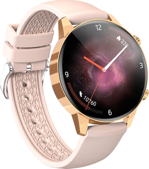 Superpro Smartwatch Idealstore 1.2 Inch Amoled Display App Notifications Heart Rate Monitor Blood Pressure Blood Oxygen Sports Modes Water Resistant Compatible Ios Android Gold view 1