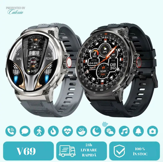 Colmi V69 Aluminium Smartwatch with Heart Rate Monitor (Silver) view 7