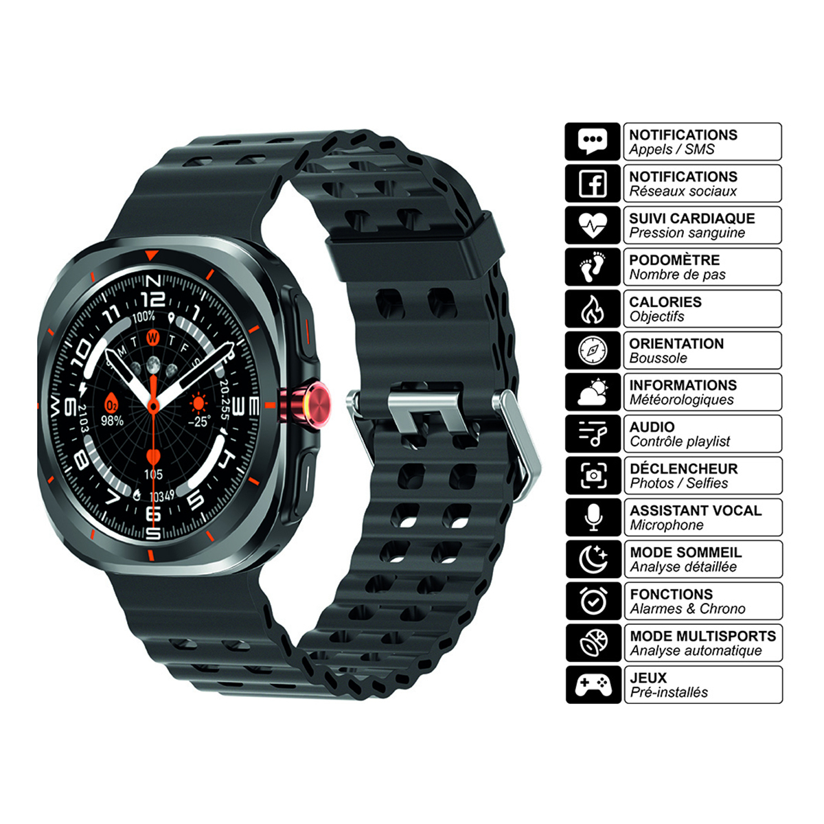 Avizar Copernic Smartwatch (Black) view 2