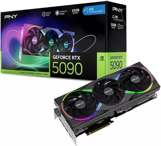 PNY GeForce RTX 5090 32GB GDDR7 EPIC-X RGB Overclocked Graphics Card