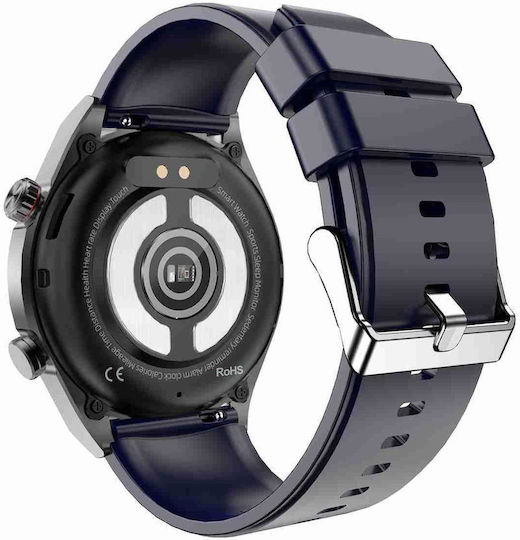 Et450 1.39 Inch Ip67 Waterproof Silicone Band Smart Watch Support Ecg Non-invasive Blood Glucose Measurement Blue view 3