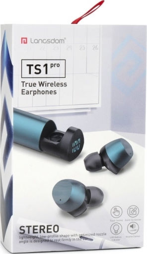 TS1 PRO In-ear Bluetooth Handsfree Earphones with Charging Case Silver view 1