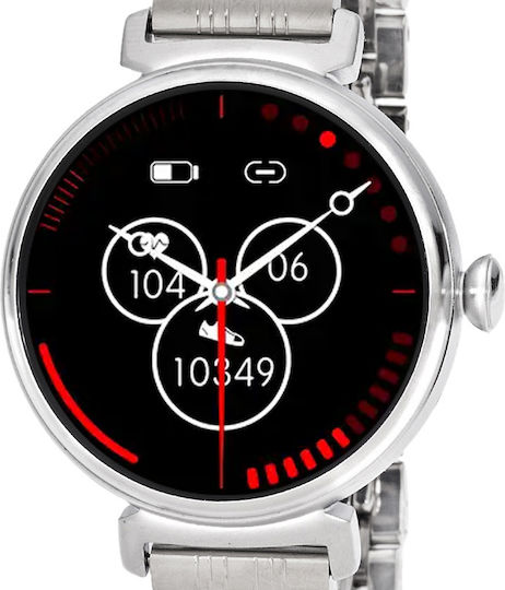 3Guys Stainless Steel 35mm Smartwatch with Heart Rate Monitor (Silver) vue 2