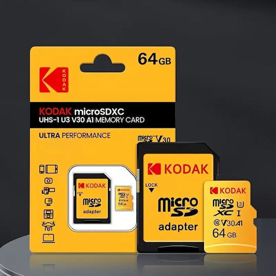 Kodak Ultra Performance microSDXC 64GB U3 V30 A1 UHS-III 95MB/s with Adapter view 5