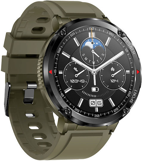 DAS.4 Battery Watch with Rubber Strap Green view 5